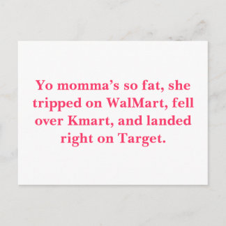 Carte Postale Maman est si grosse, elle a trébuché sur WalMart, 