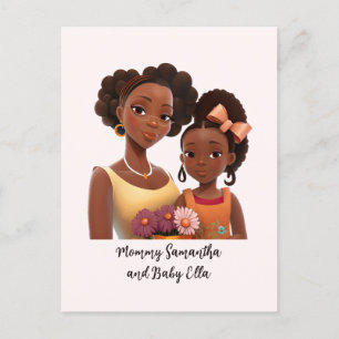 Carte Postale Maman et fille noire personnalisée (7)