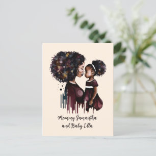 Carte Postale Maman et fille noires personnalisées (4)