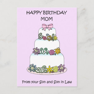 Carte Postale Maman Joyeux anniversaire du Fils et du Fils en dr