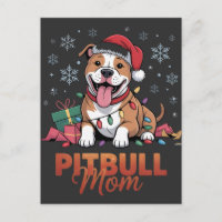 Maman Pitbull Noël Chapeau de Père Noël Chien Mama