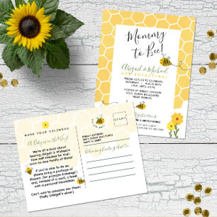 Carte Postale Maman to Bee Honeycomb Aquarelle Bee Baby shower