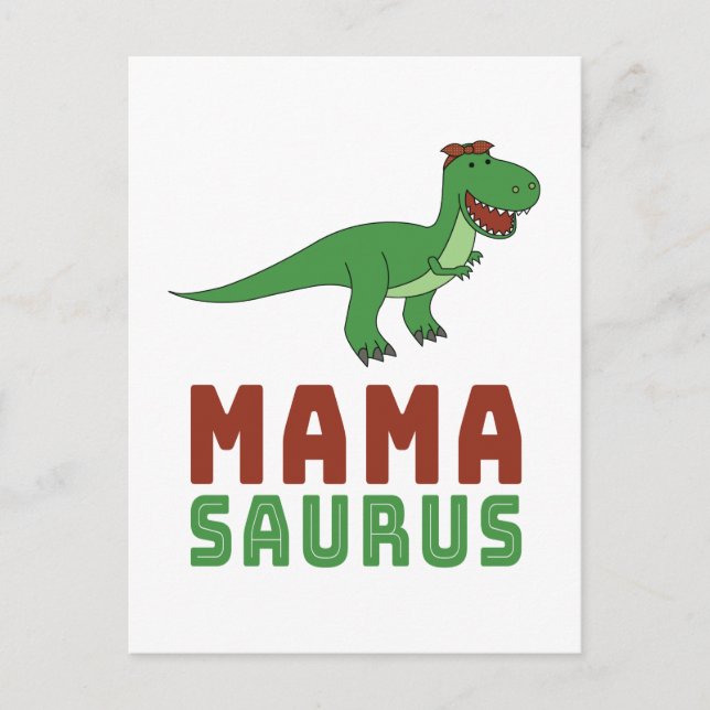 Carte Postale Mamasaurus Dinosaure Tyrannosaurus Rex Fête des Mè (Devant)