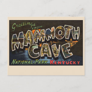 Carte Postale Mammoth Cave National Park, Kentucky Vintage Linen