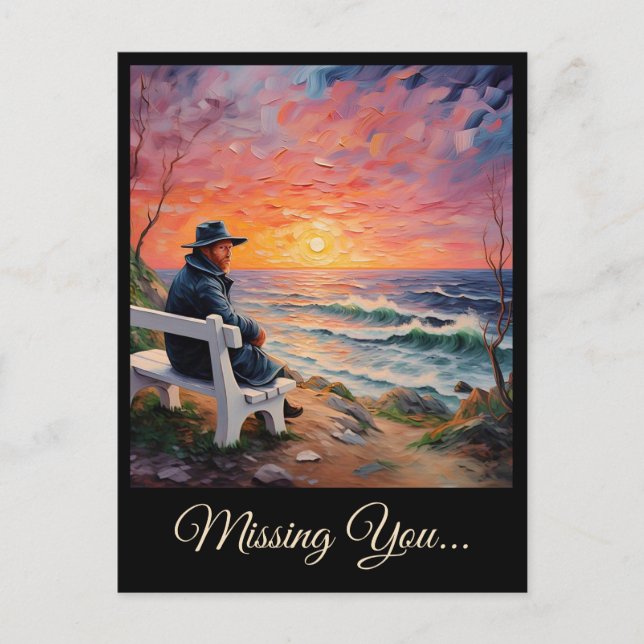 CARTE POSTALE " MAN BY THE SEA " (Devant)
