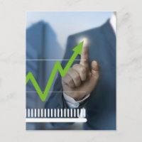 Man showing stock price touchscreen concept