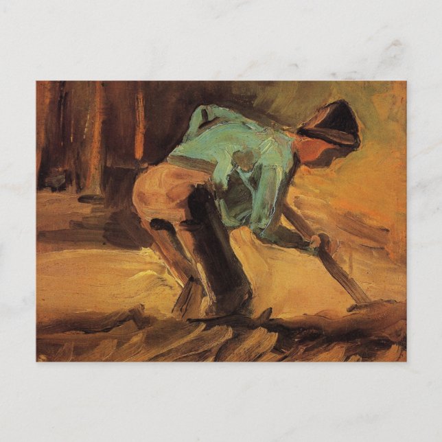 Carte Postale Man Stooping with Stick, Spade de Vincent van Gogh (Devant)