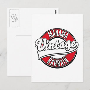 Carte Postale Manama Bahreïn logo vintage