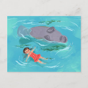 Carte Postale Manatee temps de lecture