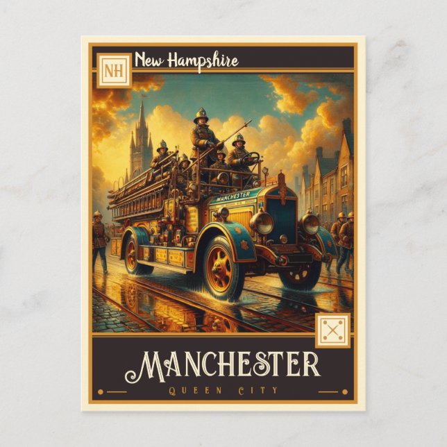 Carte Postale Manchester, New Hampshire | VINTAGE (Devant)