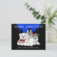 Manchot de Noël bébé ours polaire bébé phoque