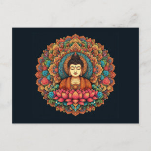 Carte Postale Mandala avec bouddha