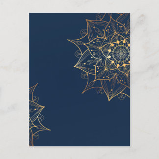 Carte Postale Mandala bleu et or | L'art islamique inspiré