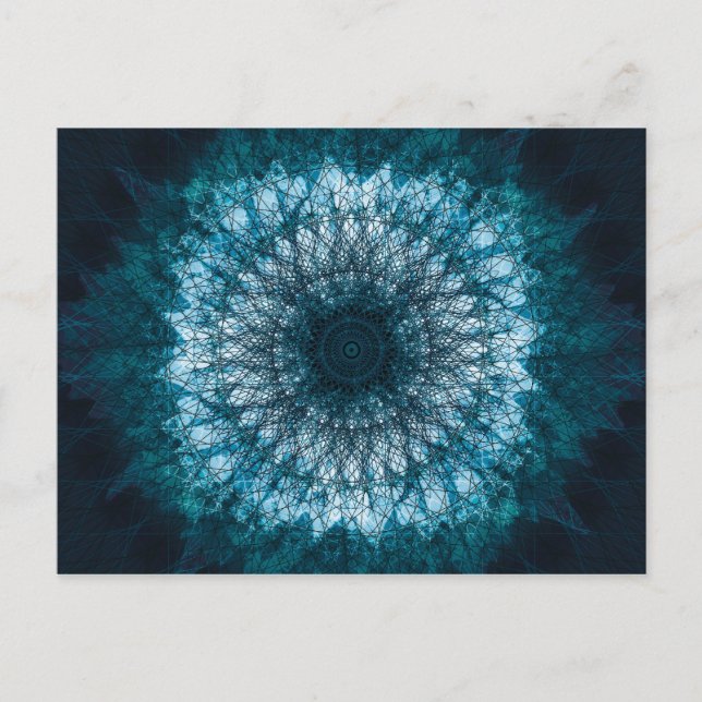 Carte Postale Mandala bleu indigo (Devant)