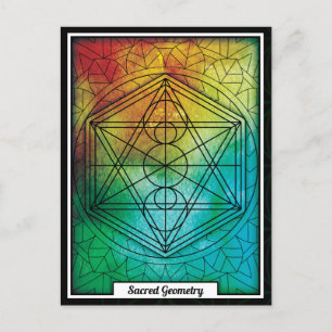 Carte Postale Mandala de géométrie sacrée personnalisée