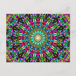 Carte Postale Mandala de kaléidoscope floral coloré