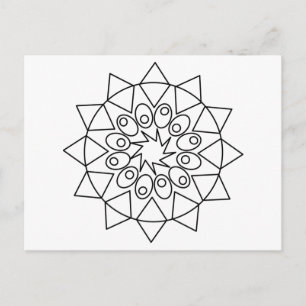 Carte postale - Mandala délicat à colorier