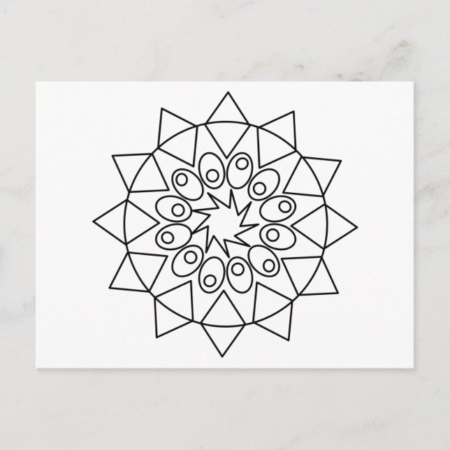 Carte postale - Mandala délicat à colorier (Devant)