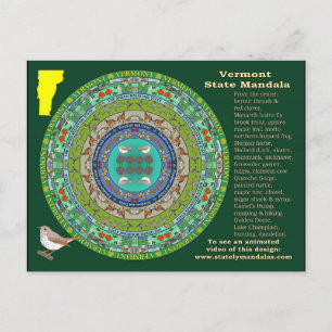 Carte postale Mandala du Vermont State