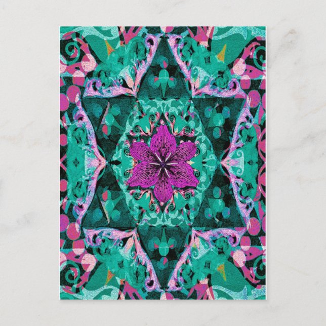 Carte Postale Mandala Flower par Amelia Carrie (Devant)