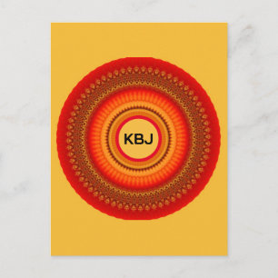 Carte Postale Mandala orange et jaune