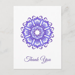 Carte Postale Mandala violet floral.