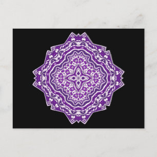 carte postale mandala violette