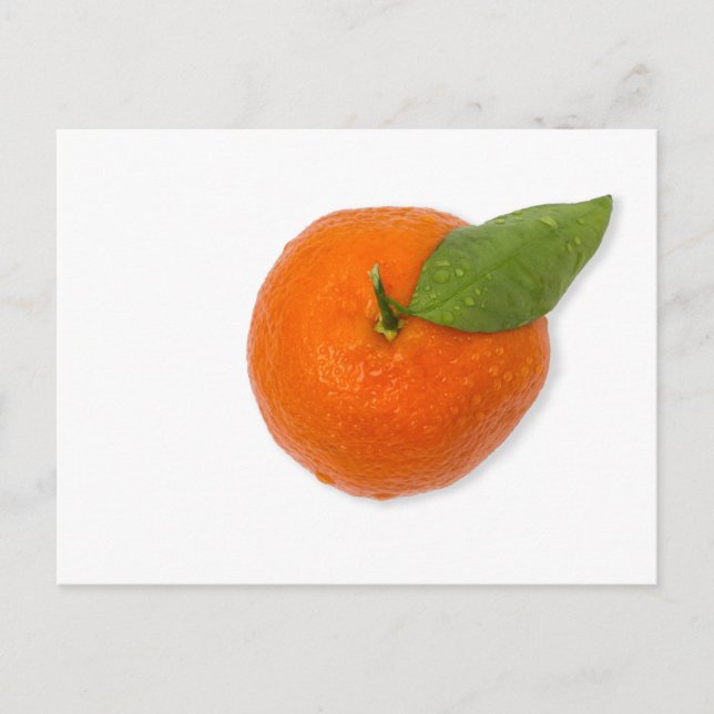 Carte Postale Mandarin avec feuille verte (Devant)