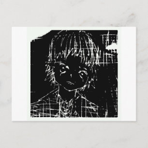 Carte Postale manga d'anime projet quotidien noir