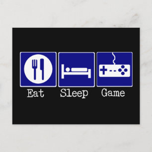 Carte Postale Mange, Dors, Jeu