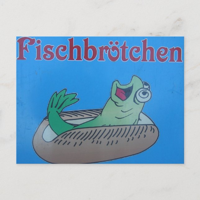 Carte Postale Mange Plus De Poisson ! (Devant)