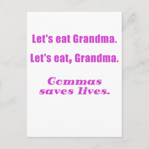 Carte Postale Mangeons des mamans virgules Sauvez des vies