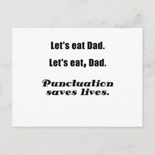 Carte Postale Mangeons papa Ponctuation Sauve des vies