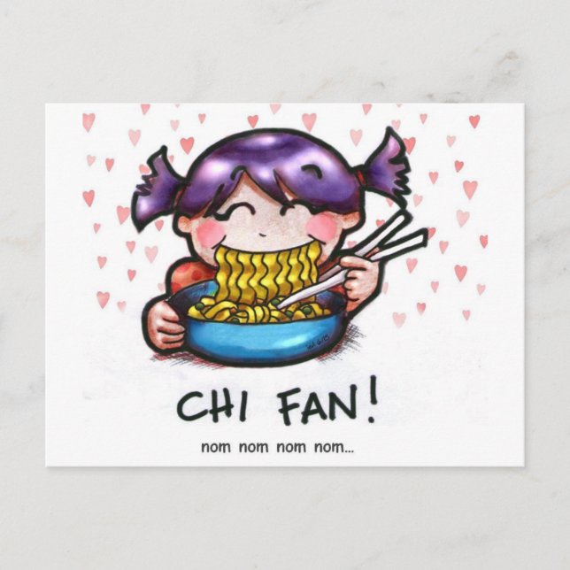 Carte Postale Manger! - Amour aux nouilles Ramen (Devant)