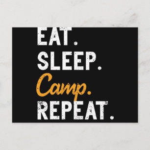 Carte Postale Manger Camp de sommeil Répéter Voyage Camper Natur