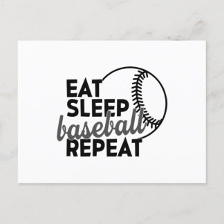 Carte Postale Manger Dormir Baseball Répéter