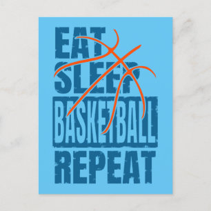 CARTE POSTALE MANGER DORMIR BASKETBALL RÉPÉTER