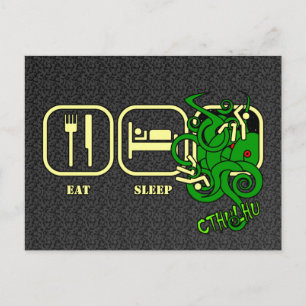 Carte postale Manger - Dormir - Cthulhu