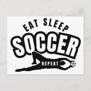 Carte Postale manger dormir football répéter
