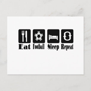 Carte Postale manger le sommeil du football et répéter