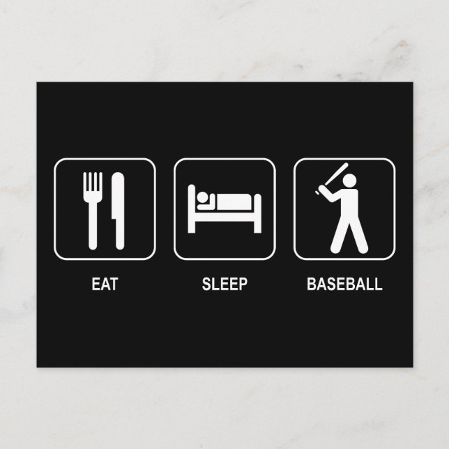 Carte postale Manger Sleep Baseball (Devant)