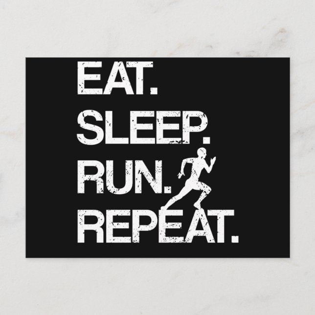 Carte Postale Manger Sleep Run Répéter Marathon Runner Jogging S (Devant)