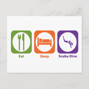 Carte Postale Manger Sleep Scuba Dive