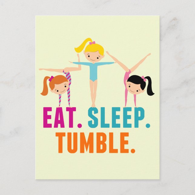 Carte Postale Manger Sleep Tumble Gymnastique (Devant)