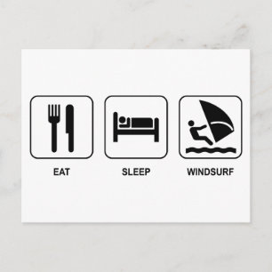 Carte Postale Manger Sleep Windsurf