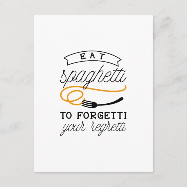 Carte Postale Manger Spaghetti (Devant)