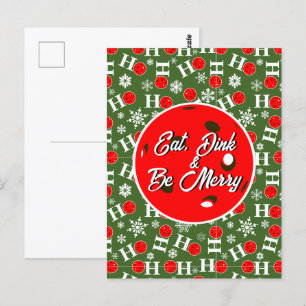 Carte Postale Mangez Dink & Soyez Joyeux Red Green Ho Ho Pickleb