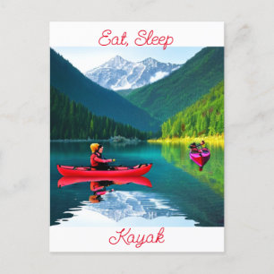 Carte Postale Mangez, dormez et Kayak   Maintenir le contact