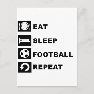 Carte Postale Mangez, dormez, football, répétez.