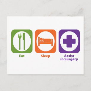 Carte Postale Mangez l'aide au sommeil en chirurgie